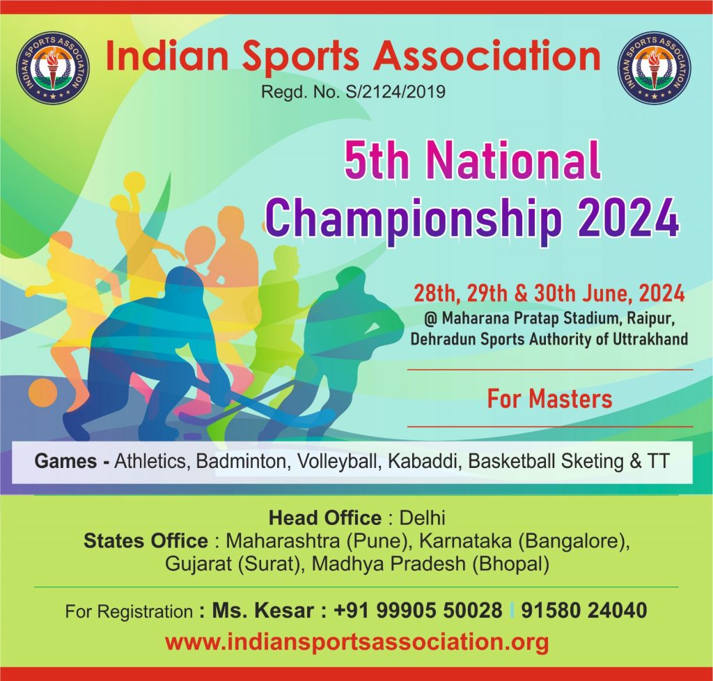 Indian Sports Association 5th national championship 2024 dehradoon 28, 29, 30 june